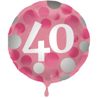 Folienballon Glossy Pink Zahl 40 Partydeko Geburtstag Ballon Feier