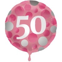 Folienballon Glossy Pink Zahl 50 Partydeko Geburtstag Ballon Feier