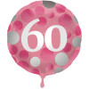 Folienballon Glossy Pink Zahl 60 Partydeko Geburtstag Ballon Feier