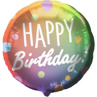 Folienballon Happy Birthday Multicolor Dots Partydeko Geburtstag