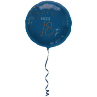 Folienballon Elegant True Blue Zahl 18 Partydeko Geburtstag