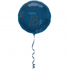 Folienballon Elegant True Blue Zahl 18 Partydeko Geburtstag