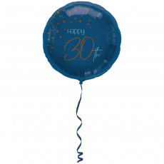 Folienballon Elegant True Blue Zahl 30 Partydeko Geburtstag