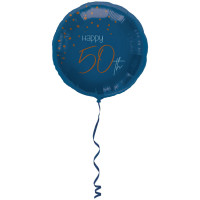 Folienballon Elegant True Blue Zahl 50 Partydeko Geburtstag