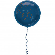 Folienballon Elegant True Blue Zahl 50 Partydeko Geburtstag