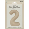 Folienballon XL Zahl 2 Beige Creme Partydeko Geburtstag