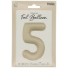 Folienballon XL Zahl 5 Beige Creme Partydeko Geburtstag