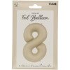 Folienballon XL Zahl 8 Beige Creme Partydeko Geburtstag