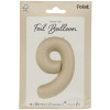 Folienballon XL Zahl 9 Beige Creme Partydeko Geburtstag