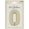 Folienballon XL Zahl 0 Beige Creme Partydeko Geburtstag