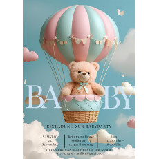 Einladungskarte Babyparty Teddy - Personalisiert
